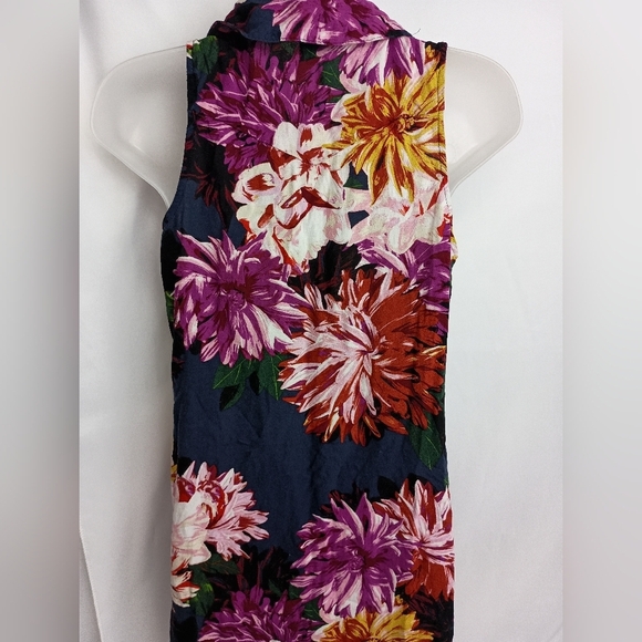 2/$30 Cupio Pink Orange Sleeveless Button Down Preppy Clueless Dress (#477) - Picture 8 of 11